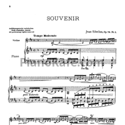 Ноты Ян Сибелиус - 6 пьес для скрипки и фортепиано (Op. 79) - предпросмотр