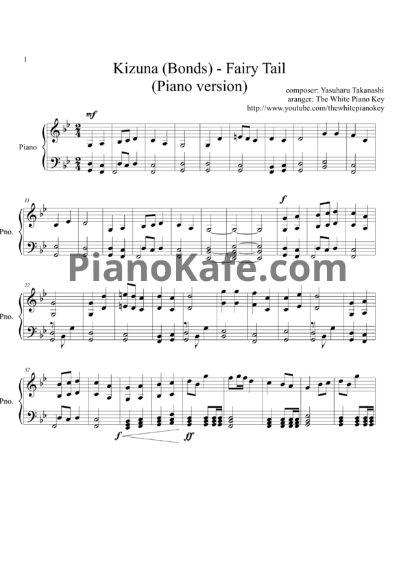 Ноты Yasuharu Takanashi - Kizuna (Bonds) - PianoKafe.com