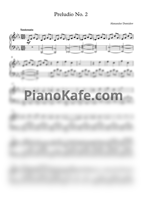 Ноты Alexander Demidov - Preludio No. 2 - PianoKafe.com