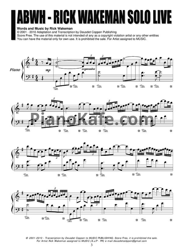 Ноты Rick Wakeman - ABWH - PianoKafe.com