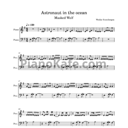 Ноты Masked Wolf - Astronaut in the ocean - предпросмотр