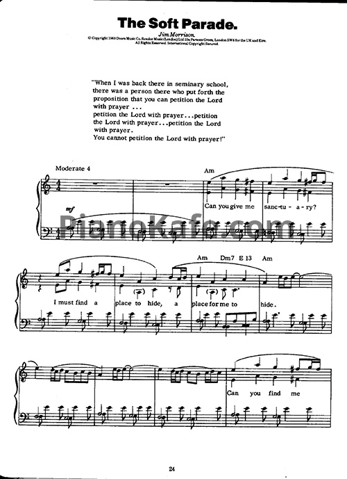 Ноты The Doors - The soft parade - PianoKafe.com