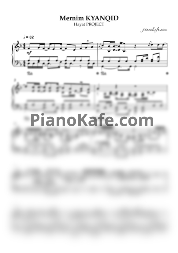 Ноты Hayat PROJECT - Mernim KYANQID (Piano cover) - PianoKafe.com
