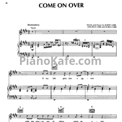 Ноты Bee Gees - Come on over - предпросмотр