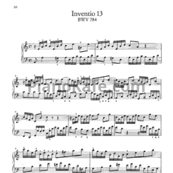 Ноты И. Бах - Инвенция №13 (BWV 784) - предпросмотр