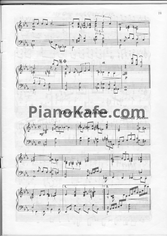 Ноты Harold Arlen - Over the rainbow (Версия 2) - PianoKafe.com