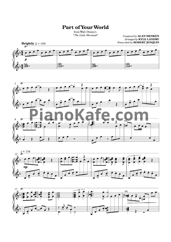 Ноты Alan Menken - Part Of Your World (Версия 2) - PianoKafe.com