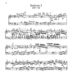 Ноты И. Бах - Симфония №2 (BWV 788) - предпросмотр