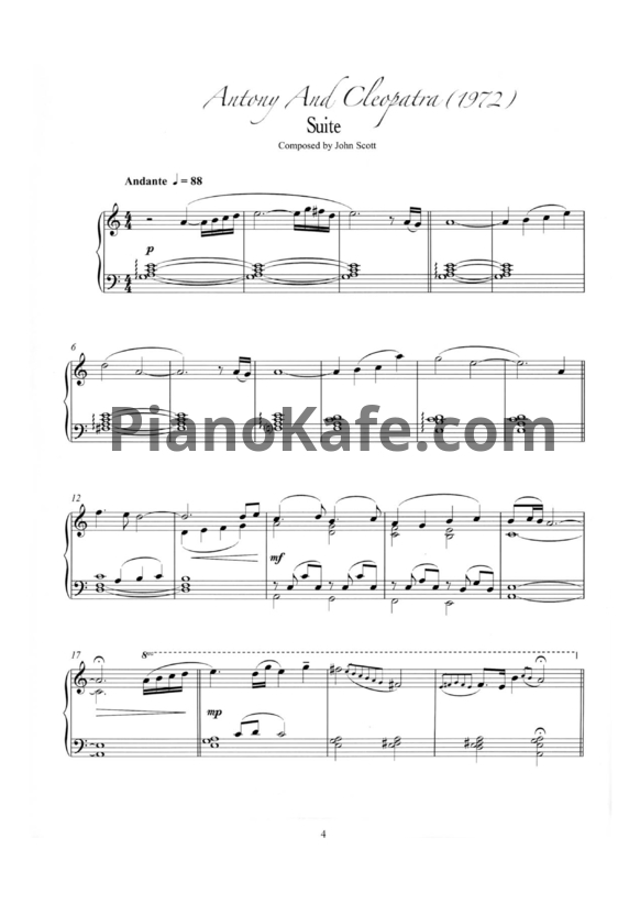 Ноты Shakespeare: The music - PianoKafe.com
