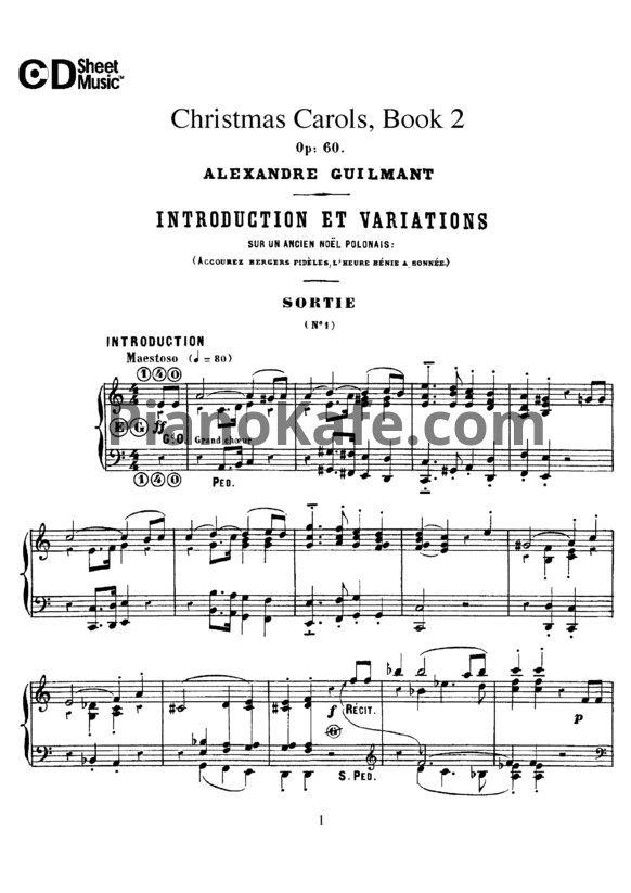 Ноты Alexandre Guilmant - Christmas carols, Book 2 (Op. 60) - PianoKafe.com