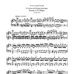 Ноты Йозеф Гайдн - Соната D-dur №33 - предпросмотр