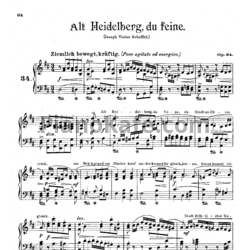 Ноты А. Йенсен - Alt Heidelberg, du feine (Op. 34) - предпросмотр