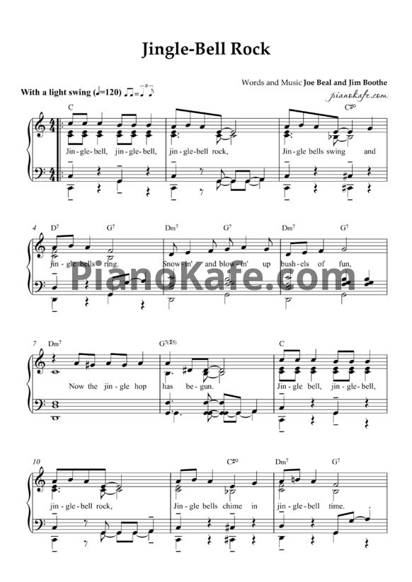 Ноты Jim Boothe - Jingle Bell rock - PianoKafe.com