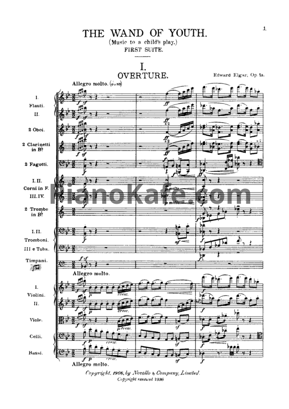 Ноты Эдуард Элгар - Suite No. 1: The wand of youth. Music to a child's play (Op. 1A, Партитура) - PianoKafe.com
