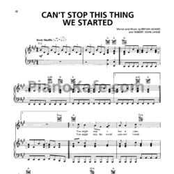 Ноты Bryan Adams - Can't stop this things we started - предпросмотр