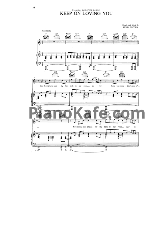 Ноты REO Speedwagon - Keep on loving you - PianoKafe.com