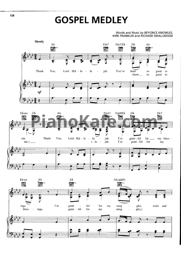 Ноты Destiny's Child - Gospel Medley - PianoKafe.com