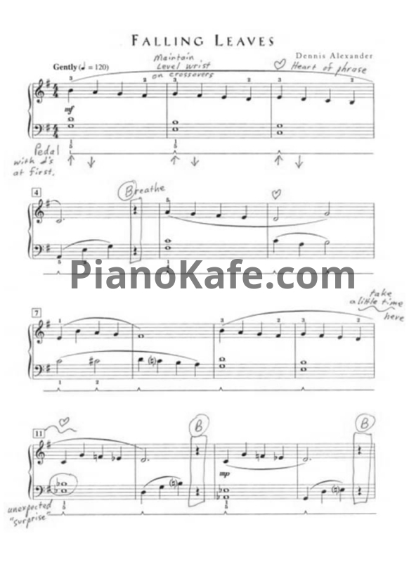 Ноты Dennis Alexander - Falling leaves - PianoKafe.com