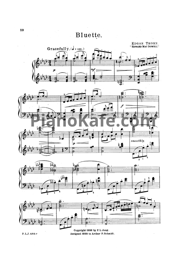 Ноты Edward MacDowell - Bruette - PianoKafe.com