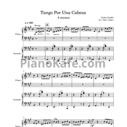 Ноты Carlos Gardel - Por una cabeza (для фортепиано в 4 руки)