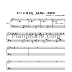 Ноты Rihanna Feat. T.I. - Live your life - предпросмотр