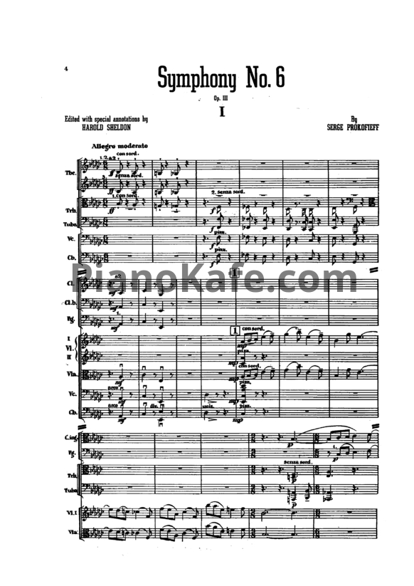 Ноты Сергей Прокофьев - Симфония №6 ми-бемоль минор (Op. 111, партитура) - PianoKafe.com