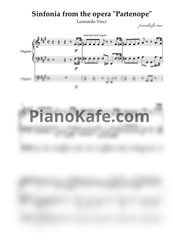 Ноты Leonardo Vinci - Sinfonia - PianoKafe.com