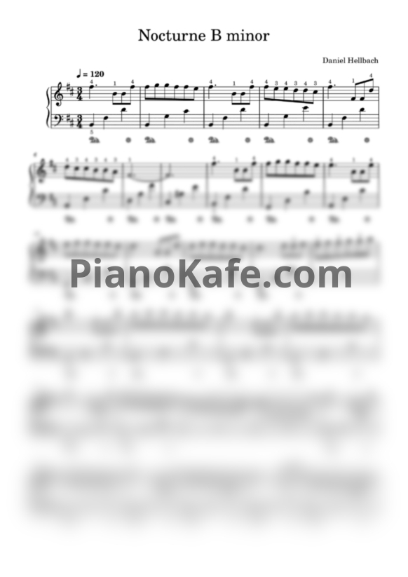 Ноты Daniel Hellbach - Nocturne in B minor - PianoKafe.com