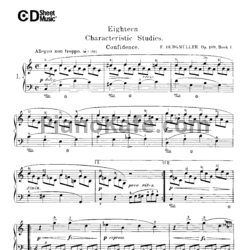 Ноты Фридрих Бургмюллер - 18 characteristic studies (Op. 109, Книга 1) - предпросмотр