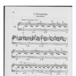 Ноты Фридрих Бургмюллер - Этюд L'Hirondelle (The swallows)(Op. 100, №24) - предпросмотр