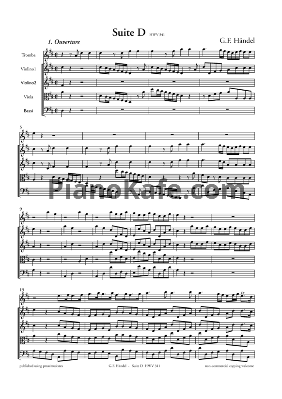 Ноты Гендель Георг Фридрих - Увертюра и марш (HWV 341) - PianoKafe.com