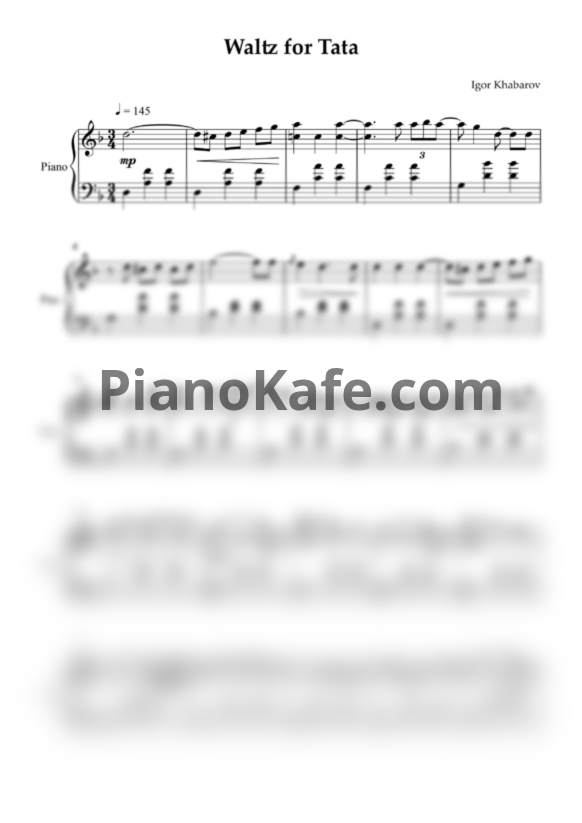 Ноты Игорь Хабаров - Waltz for Tata - PianoKafe.com