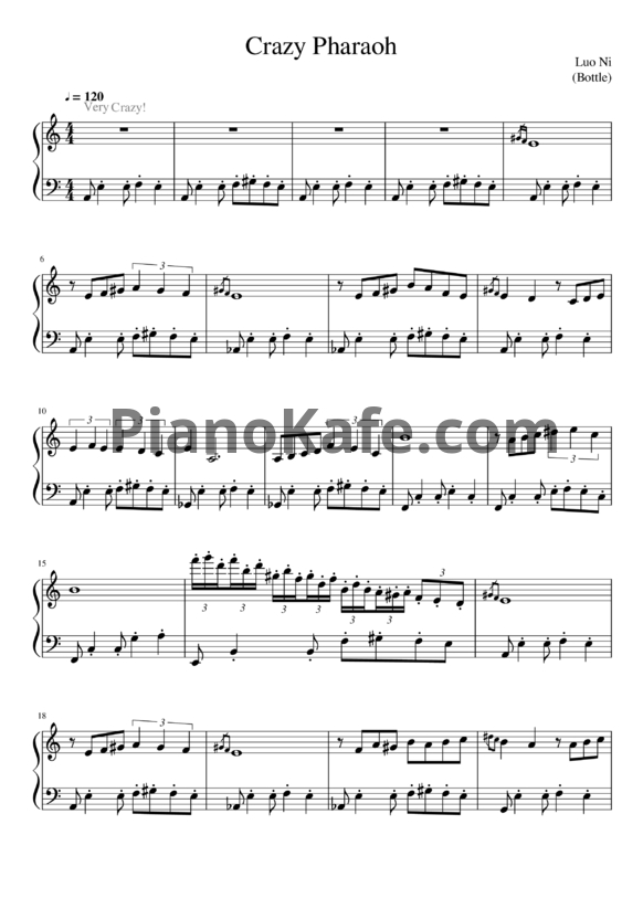 Ноты Luo Ni - Crazy Pharoan - PianoKafe.com