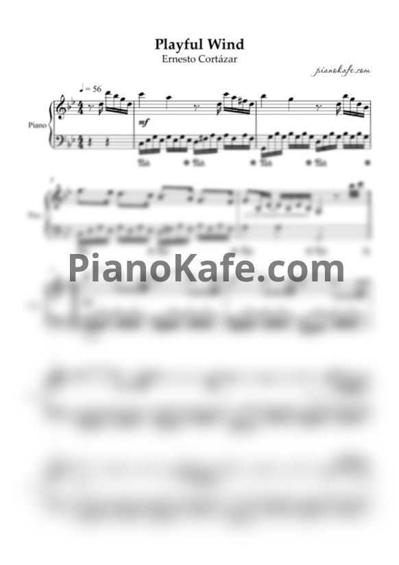 Ноты Ernesto Cortazar - Playful wind - PianoKafe.com