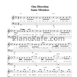 Ноты One Direction - Same mistakes - предпросмотр