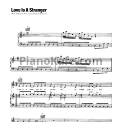 Ноты Eurythmics - Love is a stranger - предпросмотр