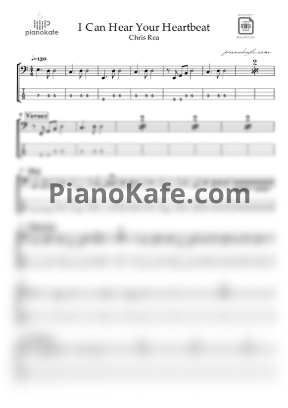 Ноты Chris Rea - I can hear your heartbeat (Версия 2) - PianoKafe.com