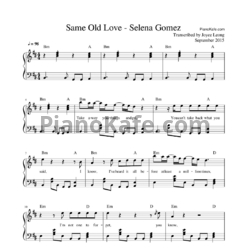 Ноты Selena Gomez - Same old love - предпросмотр
