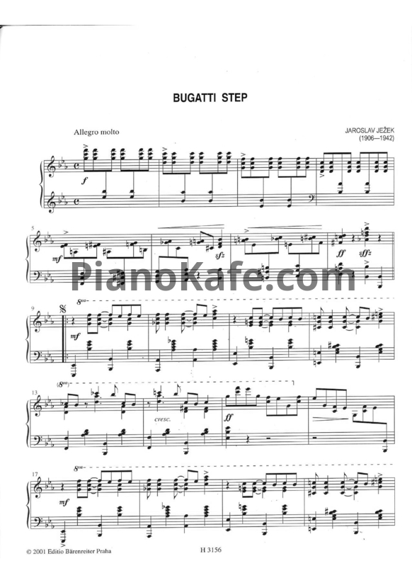 Ноты Я. Ежек - Bugatti step - PianoKafe.com