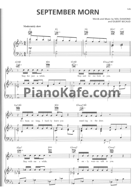 Ноты Neil Diamond - September morn - PianoKafe.com