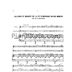 Ноты В. Моцарт - Аллегро и менуэт из второй симфонии соль минор - предпросмотр
