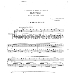 Ноты Франсис Пуленк - Сюита "Napli" - предпросмотр