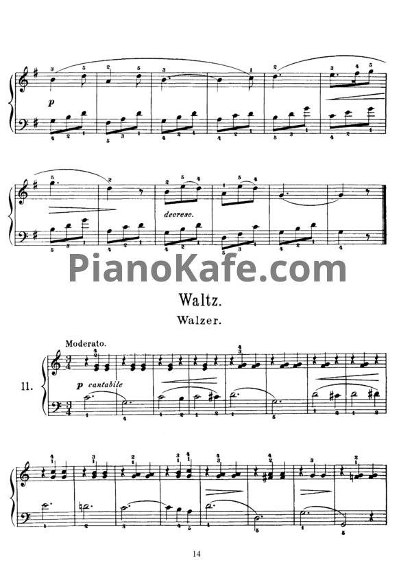 Ноты Корнелиус Гурлитт - Вальс (Op. 101, №11) - PianoKafe.com