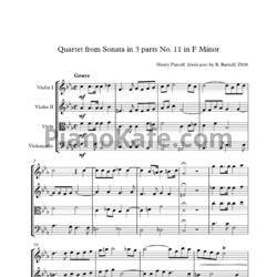 Ноты Генри Пёрселл - Трио-соната №11 в трёх частях фа минор (Z 800) - предпросмотр