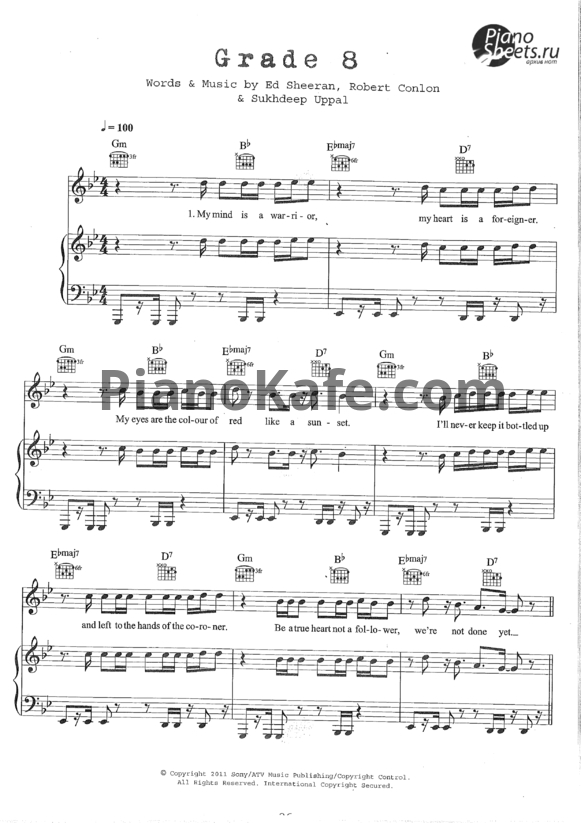 Ноты Ed Sheeran - Grade 8 - PianoKafe.com