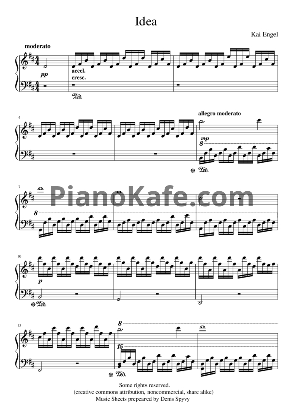 Ноты Kai Engel - Idea - PianoKafe.com