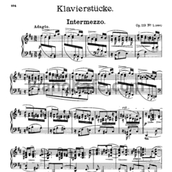 Ноты И. Брамс - 4 пьесы для фортепиано (Op.119) - предпросмотр