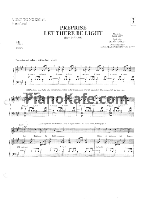 Ноты Tom Kitt - Next to normal (Книга нот) - PianoKafe.com