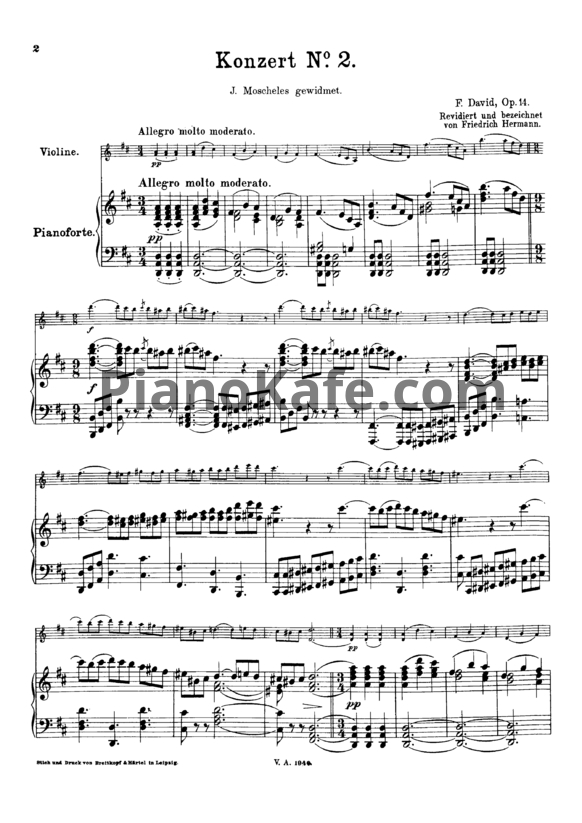 Ноты Ф. Давид - Концерт для скрипки №2 (Op. 14) - PianoKafe.com