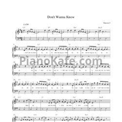 Ноты Maroon 5 feat. Kendrick Lamar - Don't wanna know (Версия 2) - предпросмотр